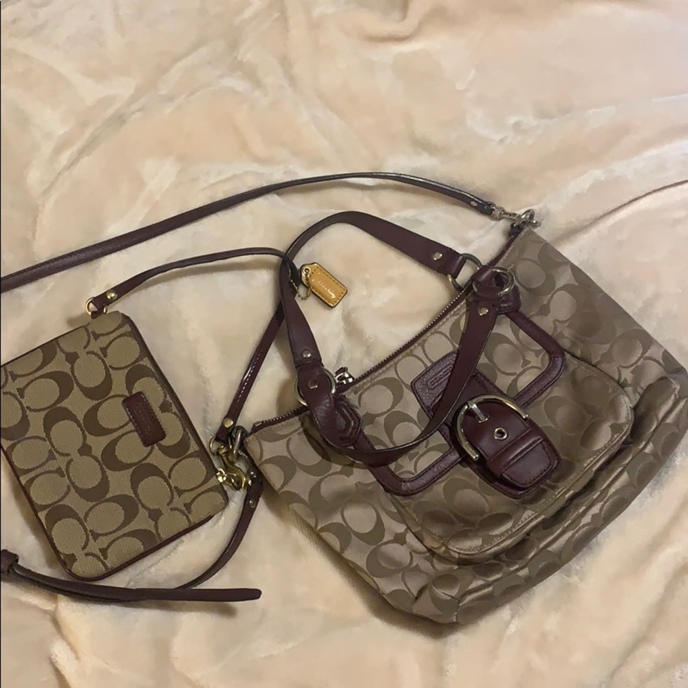 Coach purse with matching wristlet